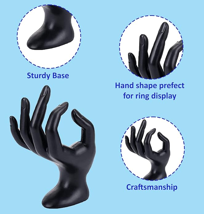 OK Hand Jewelry Display Stand – Premium Ring & Bracelet Display Holder pack of 2 hand