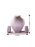 8 inch Pink Suede Necklace Display Stand – Premium Jewelry Showcase Bust