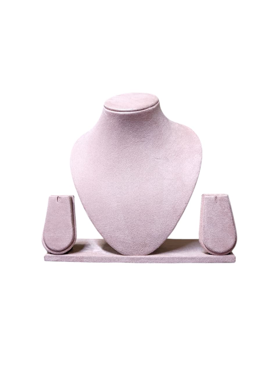 8 inch Pink Suede Necklace Display Stand – Premium Jewelry Showcase Bust