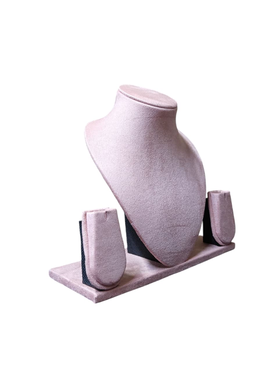 8 inch Pink Suede Necklace Display Stand – Premium Jewelry Showcase Bust