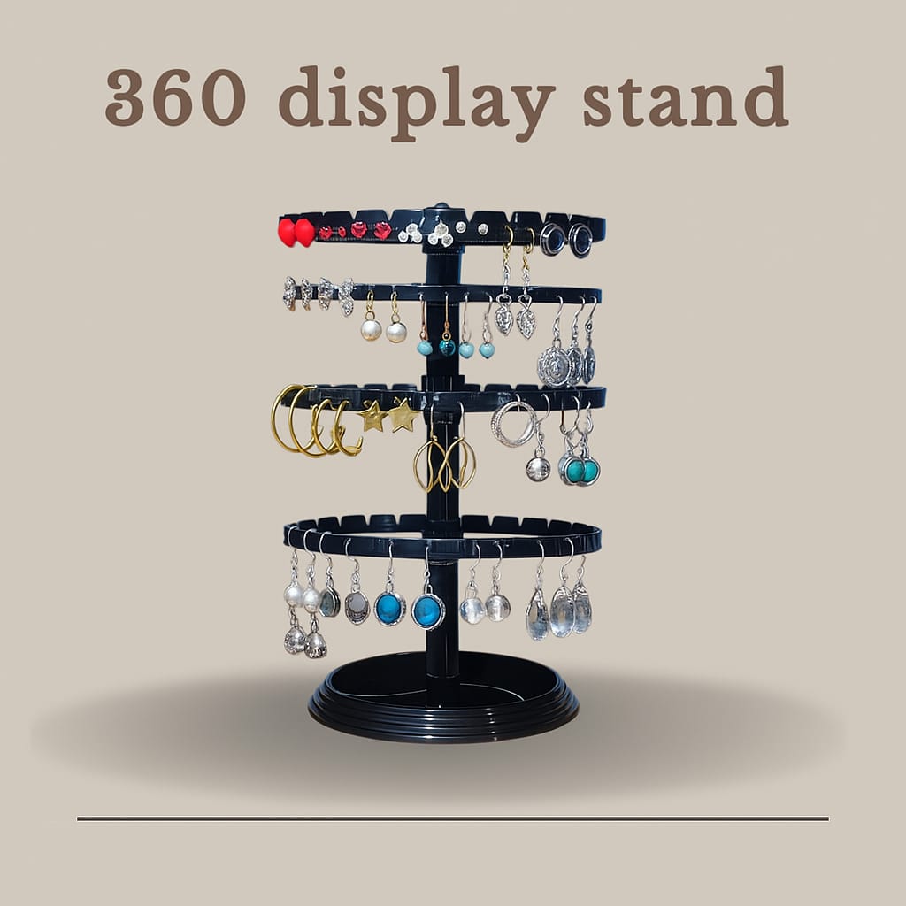 360° Rotating Earring Display Stand – Premium Jewelry Organizer & Showcase