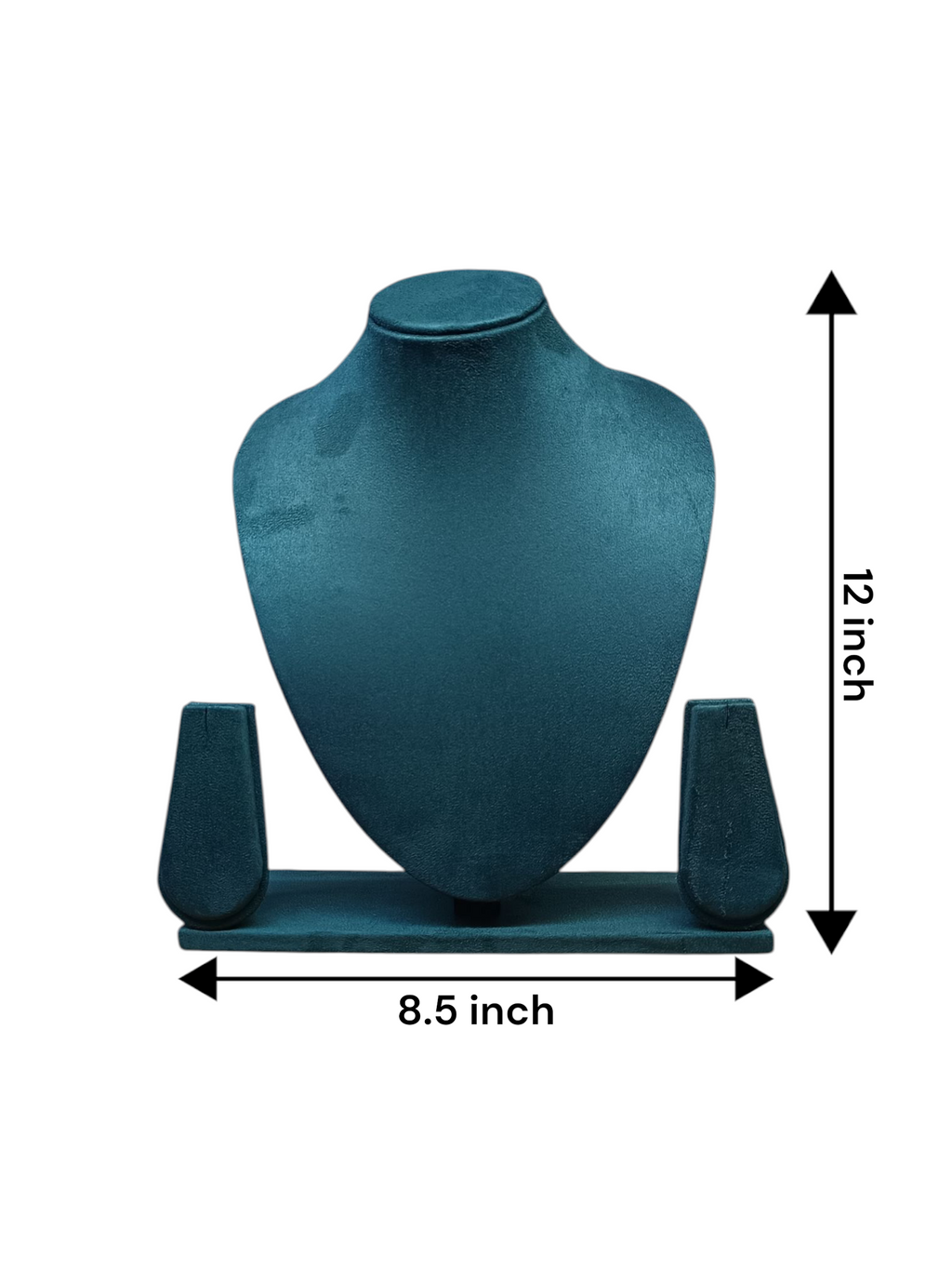 12 inch Green Suede Necklace Display Stand – Premium Jewelry Showcase Bust