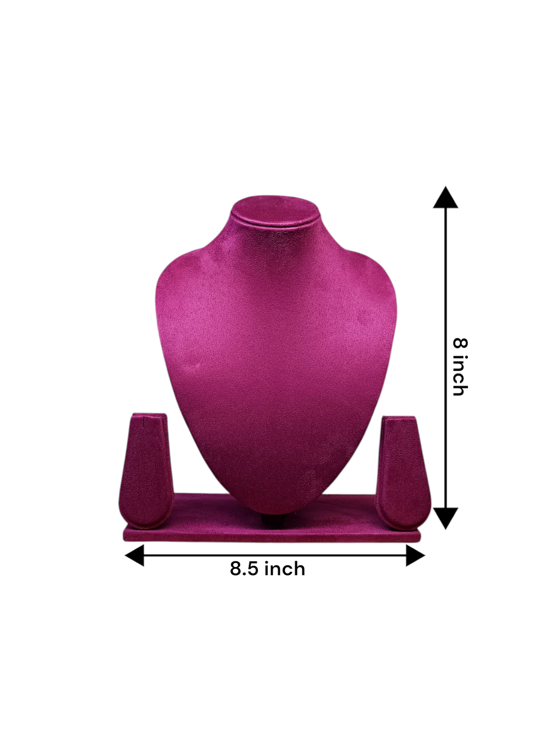 8 inch Maroon Suede Necklace Display Stand – Premium Jewelry Showcase Bus