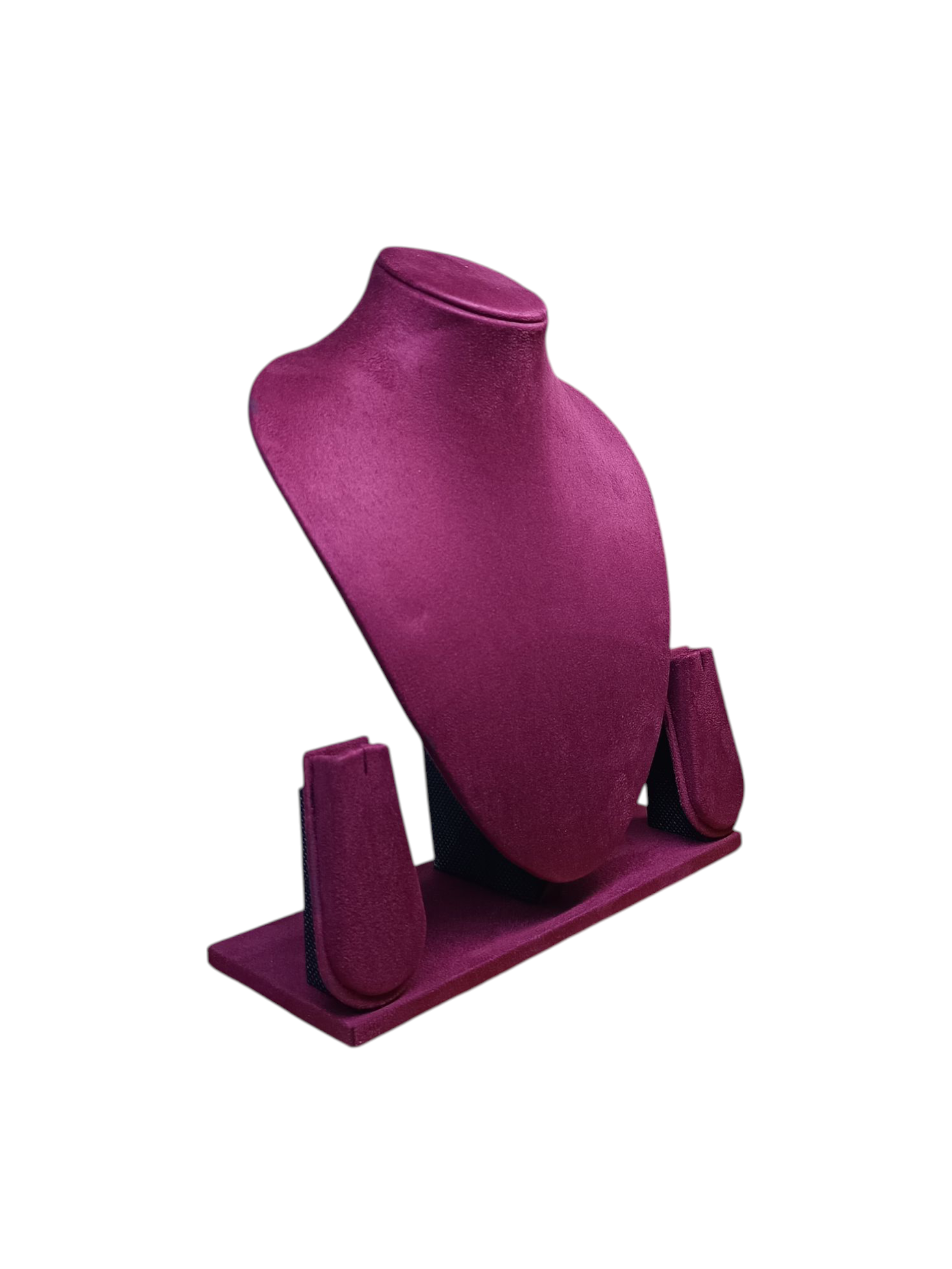 10 inch Maroon Suede Necklace Display Stand – Premium Jewelry Showcase Bust