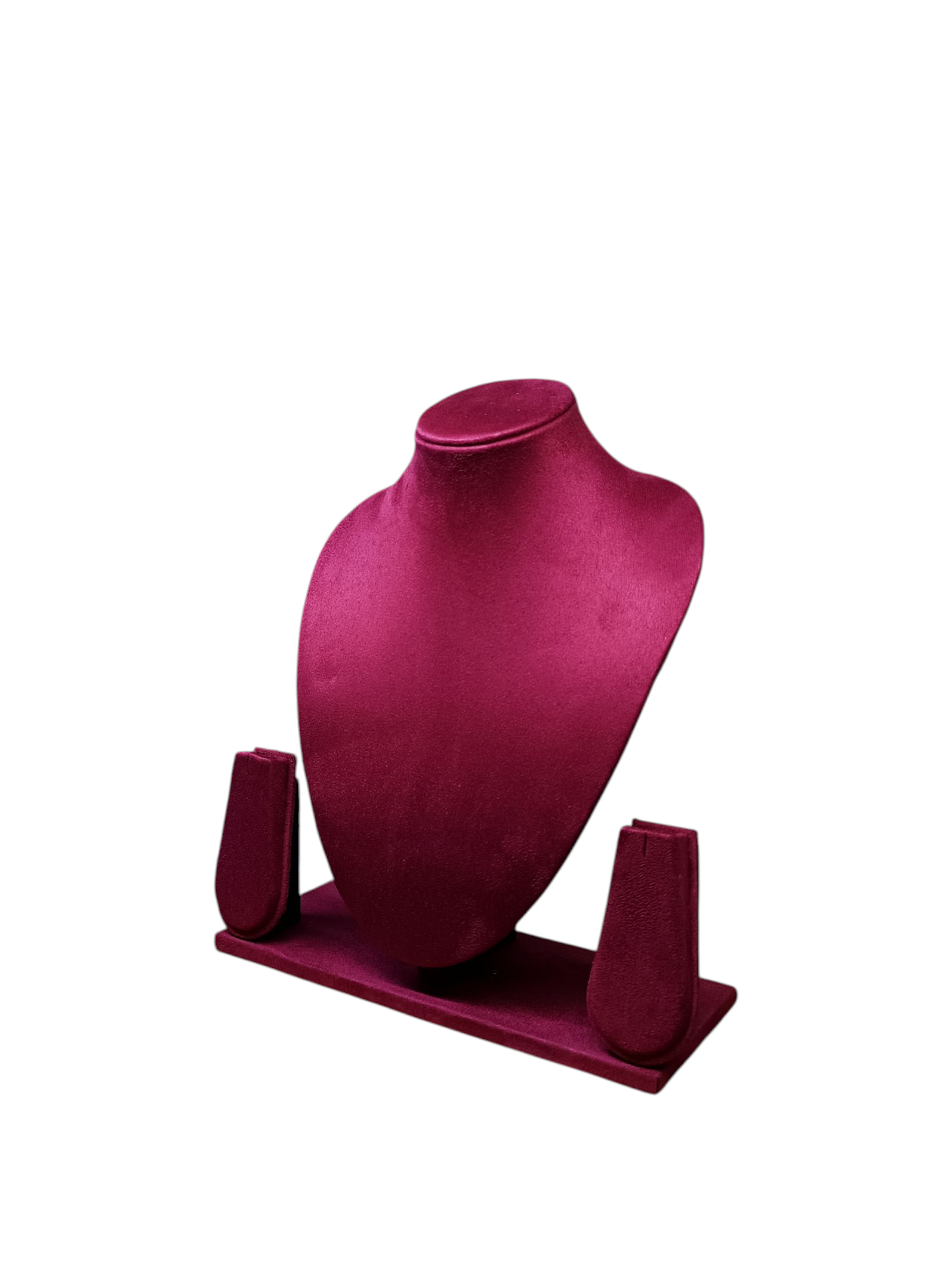 10 inch Maroon Suede Necklace Display Stand – Premium Jewelry Showcase Bust