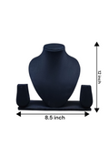 12-Inch Black Suede Necklace Display Stand – Premium Jewelry Showcase Bust