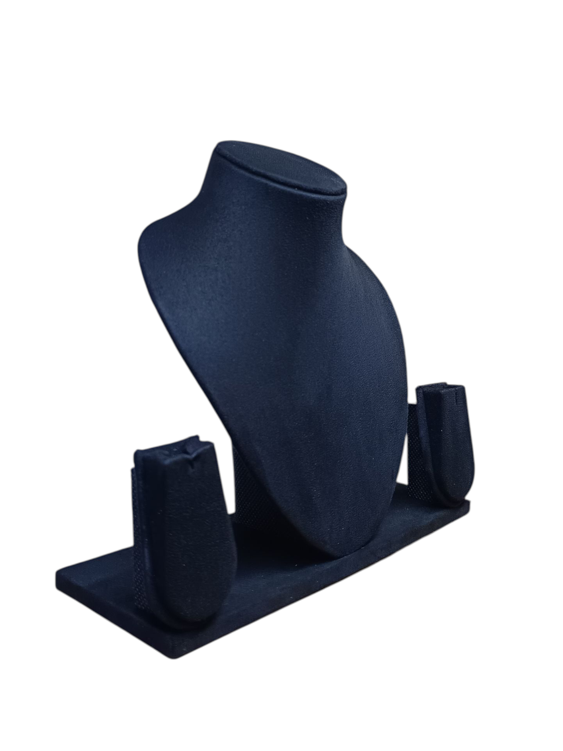 10-Inch Black Suede Necklace Display Stand – Premium Jewelry Showcase Bust