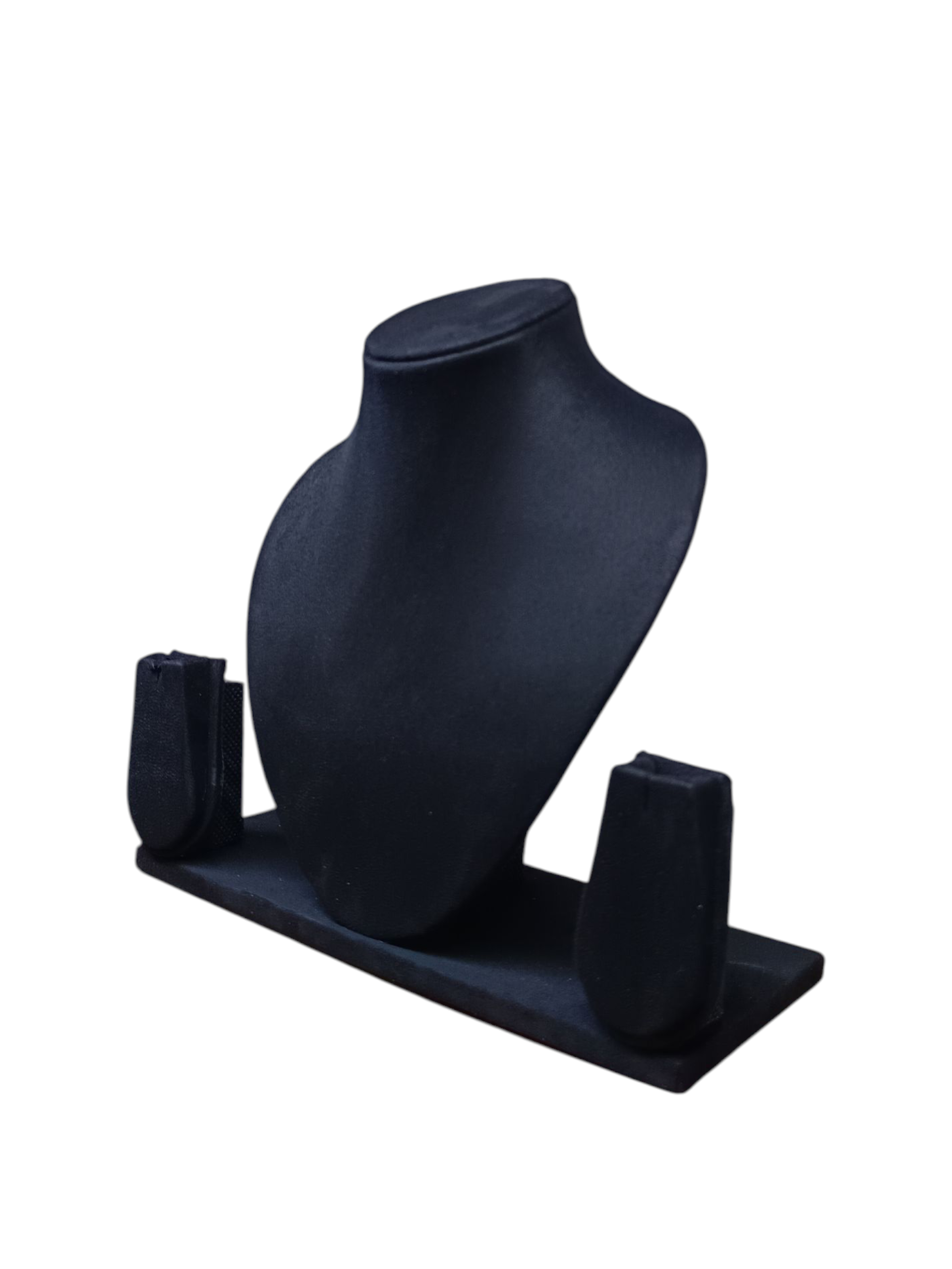 12-Inch Black Suede Necklace Display Stand – Premium Jewelry Showcase Bust