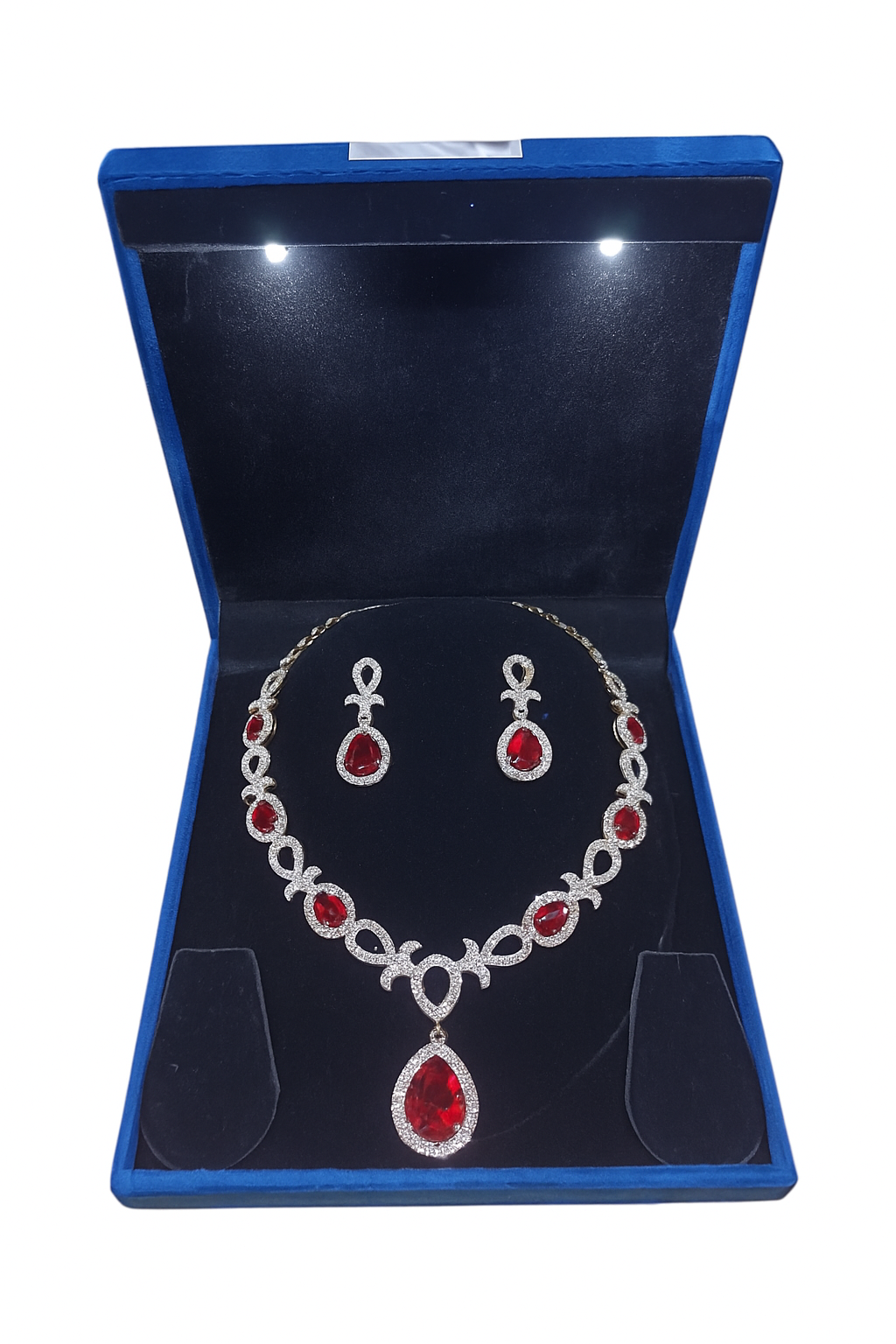 LED Half Set Jewelry Display Box – Premium Necklace & Earring Presentation Case