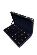15 Ring Storage Box – Black Crocodile Rexine Jewelry Display Case