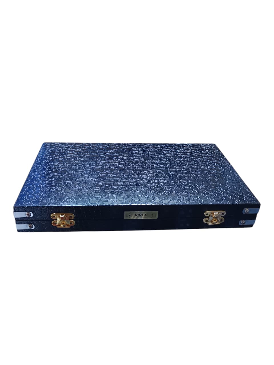 10 Chain Jewelry Storage Box – Black Crocodile Rexine Necklace Display Case