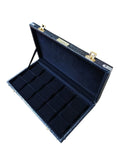 7×13 Inch Black Crocodile Rexine Tops Storage Box – 15 Pair Earrings Display Case