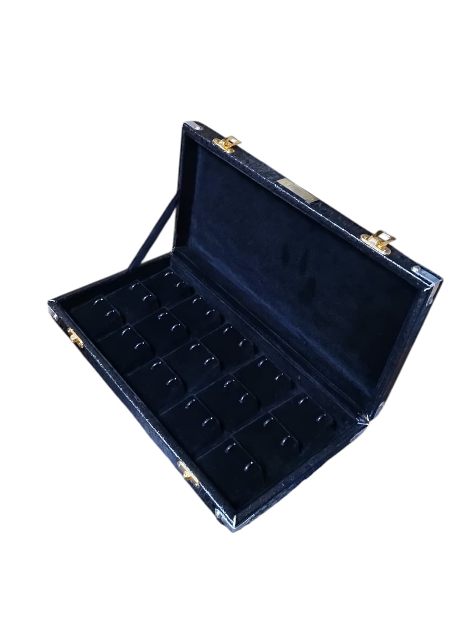15 Bali Jewelry Storage Box – Black Crocodile Rexine Earring Display Case