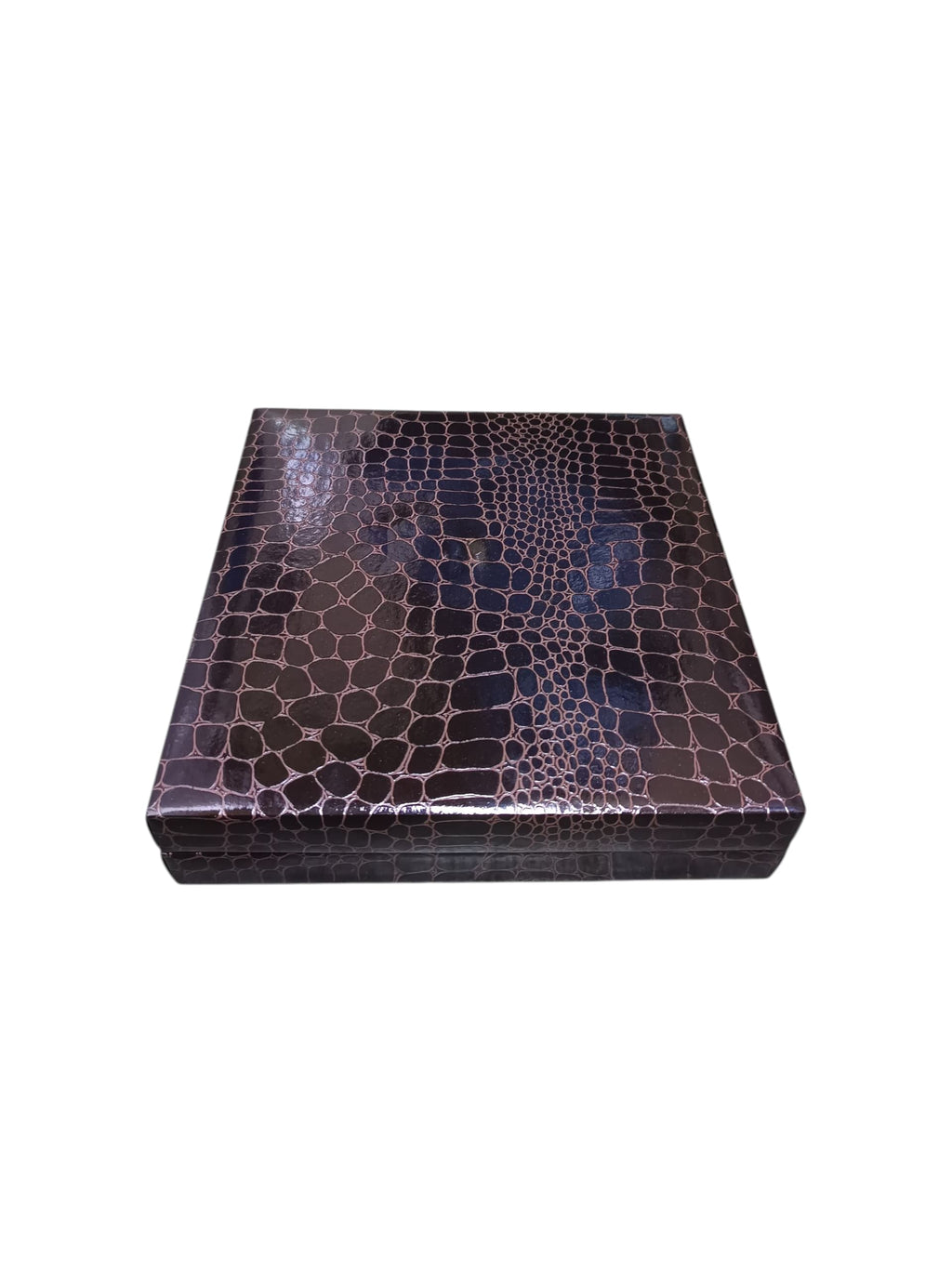 Brown Crocodile Necklace Box – Luxury Jewelry Gift & Display Box