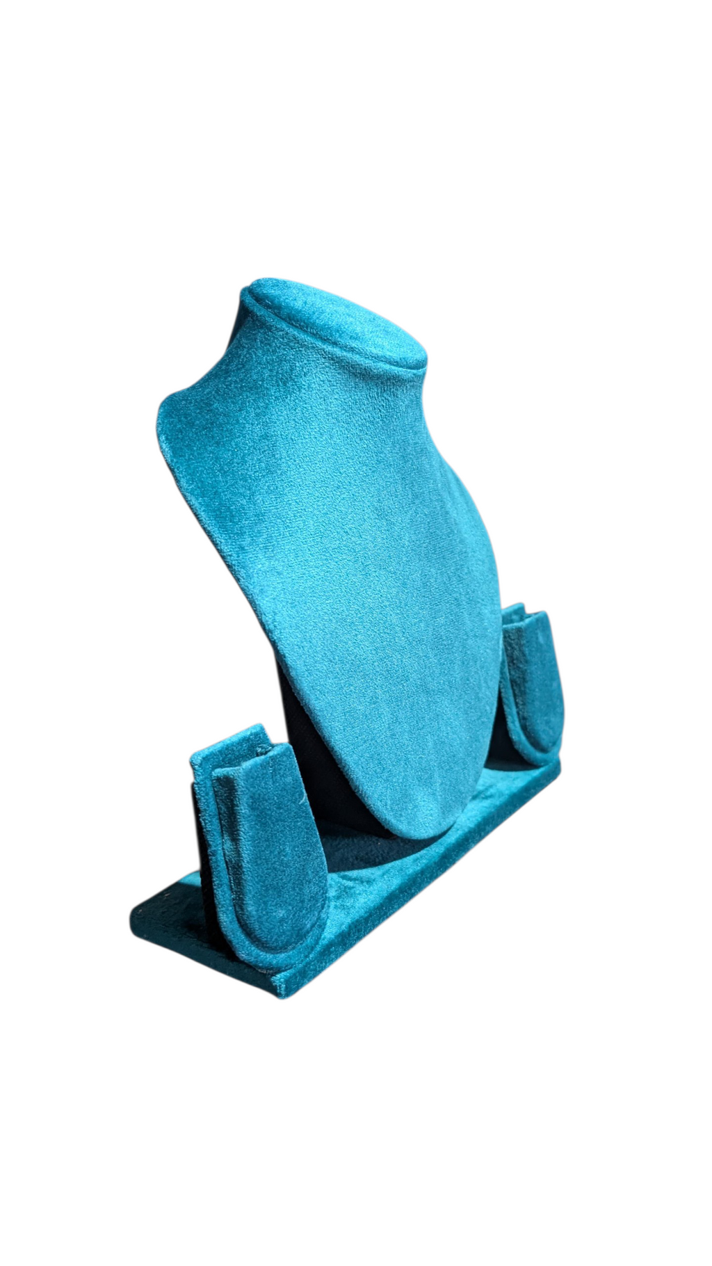 8 inch Suede velvet necklace stand (peacock colour)
