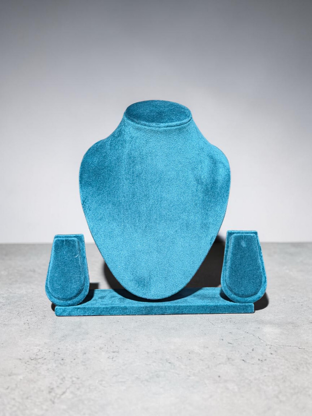 8 inch Suede velvet necklace stand (peacock colour)