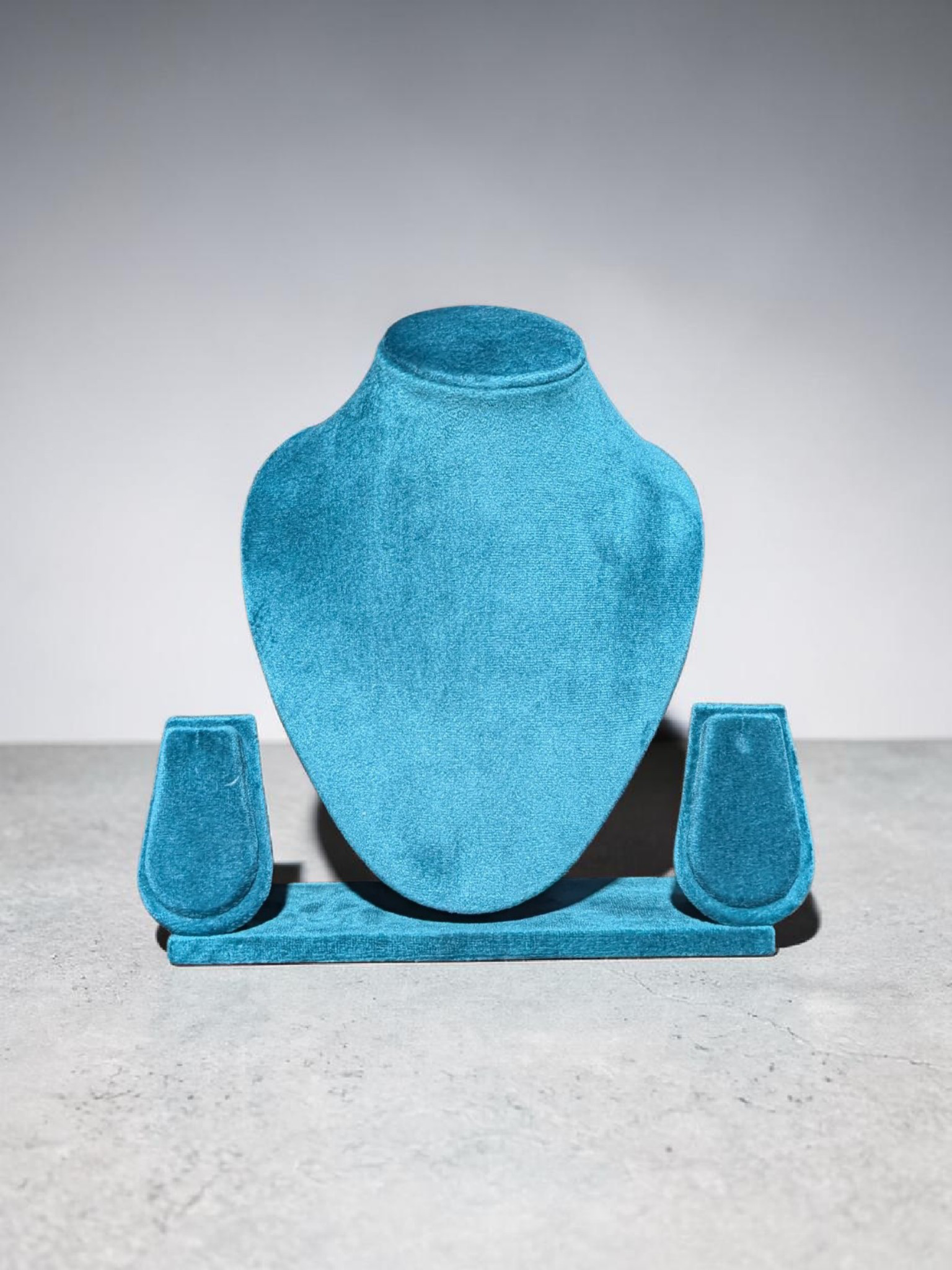 8 inch Suede velvet necklace stand (peacock colour)