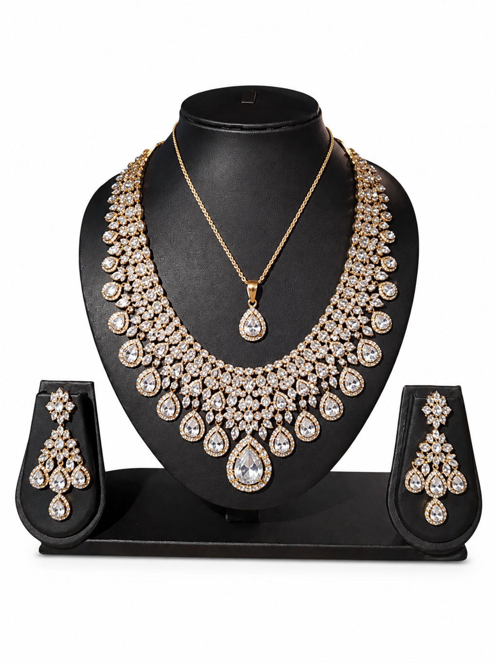 8 inch Black rexine necklace stand