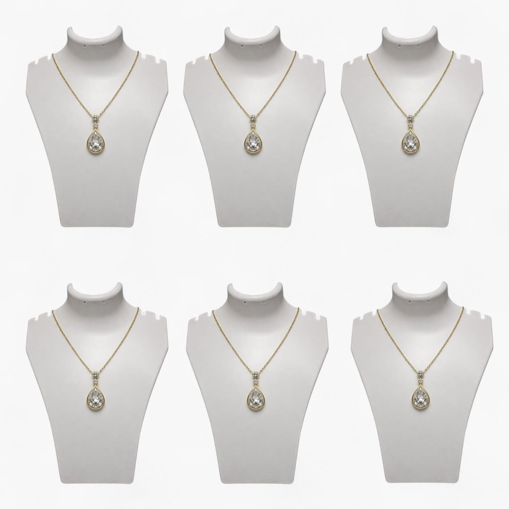 8 Inch White Acrylic Necklace Display Stand – Elegant Jewelry Holder for Home & Retail Display PACK OF 6